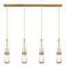 INNOVATIONS 124-452-1P-BB-G452-4CL Milan 1 Light 48 inch Linear Pendant Brushed Brass INNOVATIONS 124-452-1P-BB-G452-4CL Milan 1 Light 48 inch Linear Pendant Brushed Brass