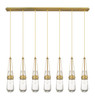 INNOVATIONS 127-452-1P-BB-G452-4CL Milan 7 Light 48 inch Linear Pendant Brushed Brass INNOVATIONS 127-452-1P-BB-G452-4CL Milan 7 Light 48 inch Linear Pendant Brushed Brass