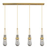 INNOVATIONS 124-452-1P-BB-G452-4SM Milan 4 Light 48 inch Linear Pendant Brushed Brass