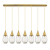 INNOVATIONS 127-450-1P-BB-G450-6CL Malone 8 Light 50 inch Linear Pendant Brushed Brass