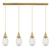 INNOVATIONS 124-450-1P-BB-G450-6SCL Malone 1 Light 50 inch Linear Pendant Brushed Brass