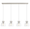 INNOVATIONS 124-410-1PS-PN-G412-8CL Newton Bell 8 Light 52 inch Linear Pendant Polished Nickel