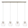 INNOVATIONS 124-410-1PS-SN-G410-8CL Newton Sphere 1 Light 52 inch Linear Pendant Brushed Satin Nickel