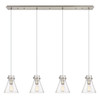 INNOVATIONS 124-410-1PS-SN-G411-8SDY Newton Cone 6 Light 52 inch Linear Pendant Brushed Satin Nickel
