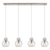 INNOVATIONS 124-410-1PS-SN-G410-8SDY Newton Sphere 4 Light 52 inch Linear Pendant Brushed Satin Nickel