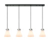 INNOVATIONS 124-410-1PS-BK-G411-8WH Newton Cone 8 Light 52 inch Linear Pendant Matte Black