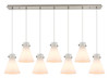 INNOVATIONS 127-410-1PS-SN-G411-8WH Newton Cone 9 Light 52 inch Linear Pendant Brushed Satin Nickel