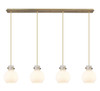 INNOVATIONS 124-410-1PS-BB-G410-8WH Newton Sphere 8 Light 52 inch Linear Pendant Brushed Brass INNOVATIONS 124-410-1PS-BB-G410-8WH Newton Sphere 8 Light 52 inch Linear Pendant Brushed Brass