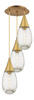 INNOVATIONS 113-450-1P-BB-G450-6CL Malone 6 Light 14 inch Multi Pendant Brushed Brass