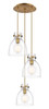 INNOVATIONS 113-410-1PS-BB-G412-8CL Newton Bell 2 Light 16 inch Multi Pendant Brushed Brass