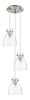 INNOVATIONS 113-410-1PS-SN-G412-8CL Newton Bell 4 Light 16 inch Multi Pendant Brushed Satin Nickel