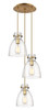 INNOVATIONS 113-410-1PS-BB-G412-8SDY Newton Bell 5 Light 16 inch Multi Pendant Brushed Brass