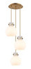 INNOVATIONS 113-410-1PS-BB-G410-8WH Newton Sphere 7 Light 16 inch Multi Pendant Brushed Brass