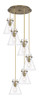 INNOVATIONS 116-410-1PS-BB-G411-8CL Newton Cone 6 Light 19 inch Multi Pendant Brushed Brass
