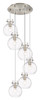 INNOVATIONS 116-410-1PS-SN-G410-8CL Newton Sphere 5 Light 19 inch Multi Pendant Brushed Satin Nickel