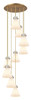 INNOVATIONS 119-410-1PS-BB-G411-8WH Newton Cone 8 Light 22 inch Multi Pendant Brushed Brass