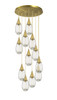 INNOVATIONS 126-450-1P-BB-G450-6CL Malone 12 Light 25 inch Multi Pendant Brushed Brass
