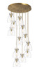 INNOVATIONS 126-410-1PS-BB-G412-8CL Newton Bell 12 Light 27 inch Multi Pendant Brushed Brass