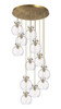 INNOVATIONS 126-410-1PS-BB-G410-8CL Newton Sphere 12 Light 27 inch Multi Pendant Brushed Brass