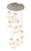 INNOVATIONS 126-410-1PS-SN-G411-8WH Newton Cone 12 Light 27 inch Multi Pendant Brushed Satin Nickel