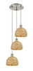 INNOVATIONS 113B-3P-SN-RBD-8-NAT Woven Rattan 3 18.5 inch Multi Pendant Brushed Satin Nickel