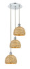 INNOVATIONS 113B-3P-PC-RBD-8-NAT Woven Rattan 3 18.5 inch Multi Pendant Polished Chrome