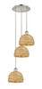 INNOVATIONS 113B-3P-PN-RBD-8-NAT Woven Rattan 3 18.5 inch Multi Pendant Polished Nickel