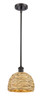 INNOVATIONS 516-1S-OB-RBD-8-NAT Woven Rattan 1 8 inch Multi Pendant Oil Rubbed Bronze