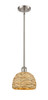 INNOVATIONS 516-1S-SN-RBD-8-NAT Woven Rattan 1 8 inch Multi Pendant Satin Nickel