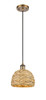 INNOVATIONS 516-1P-BB-RBD-8-NAT Woven Rattan 1 8 inch Multi Pendant Brushed Brass