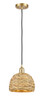 INNOVATIONS 516-1P-SG-RBD-8-NAT Woven Rattan 1 8 inch Multi Pendant Satin Gold