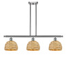 INNOVATIONS 516-3I-SN-RBD-8-NAT Woven Rattan 3 36 inch Multi Pendant Satin Nickel