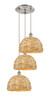 INNOVATIONS 113B-3P-SN-RBD-12-NAT Woven Rattan 3 18.5 inch Multi Pendant Brushed Satin Nickel