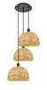 INNOVATIONS 113B-3P-BK-RBD-12-NAT Woven Rattan 3 18.5 inch Multi Pendant Matte Black