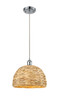 INNOVATIONS 516-1P-PC-RBD-12-NAT Woven Rattan 1 12 inch Multi Pendant Polished Chrome