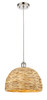 INNOVATIONS 516-1P-PN-RBD-12-NAT Woven Rattan 1 12 inch Multi Pendant Polished Nickel