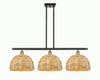 INNOVATIONS 516-3I-BAB-RBD-12-NAT Woven Rattan 3 38 inch Multi Pendant Black Antique Brass