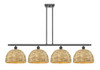 INNOVATIONS 516-4I-BK-RBD-12-NAT Woven Rattan 4 50 inch Multi Pendant Matte Black