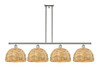 INNOVATIONS 516-4I-PN-RBD-12-NAT Woven Rattan 4 50 inch Multi Pendant Polished Nickel INNOVATIONS 516-4I-PN-RBD-12-NAT Woven Rattan 4 50 inch Multi Pendant Polished Nickel