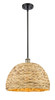INNOVATIONS 516-1S-BAB-RBD-16-NAT Woven Rattan 1 15.75 inch Multi Pendant Black Antique Brass
