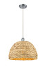 INNOVATIONS 516-1P-PC-RBD-16-NAT Woven Rattan 1 15.75 inch Multi Pendant Polished Chrome