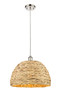 INNOVATIONS 516-1P-PN-RBD-16-NAT Woven Rattan 1 15.75 inch Multi Pendant Polished Nickel