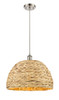 INNOVATIONS 516-1P-SN-RBD-16-NAT Woven Rattan 1 15.75 inch Multi Pendant Satin Nickel