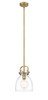 INNOVATIONS 410-1SS-BB-G412-8CL Newton Bell 1 8 inch Multi Pendant Brushed Brass
