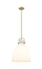 INNOVATIONS 410-1SL-BB-G412-14WH Newton Bell 1 14 inch Multi Pendant Brushed Brass