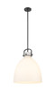 INNOVATIONS 410-1SL-BK-G412-16WH Newton Bell 1 16 inch Multi Pendant Matte Black