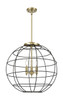 INNOVATIONS 221-3S-AB-CE-22-BK Lake Placid 3 22 inch Multi Pendant Antique Brass