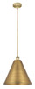 INNOVATIONS 616-1S-BB-MBC-16-BB Edison Cone 1 Light 16 inch Mini Pendant Brushed Brass