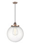 INNOVATIONS 201CSW-AC-G204-14 Beacon 1 Light 14 inch Mini Pendant With Switch Antique Copper