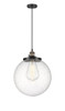 INNOVATIONS 201CSW-BAB-G204-14 Beacon 1 Light 14 inch Mini Pendant With Switch Black Antique Brass